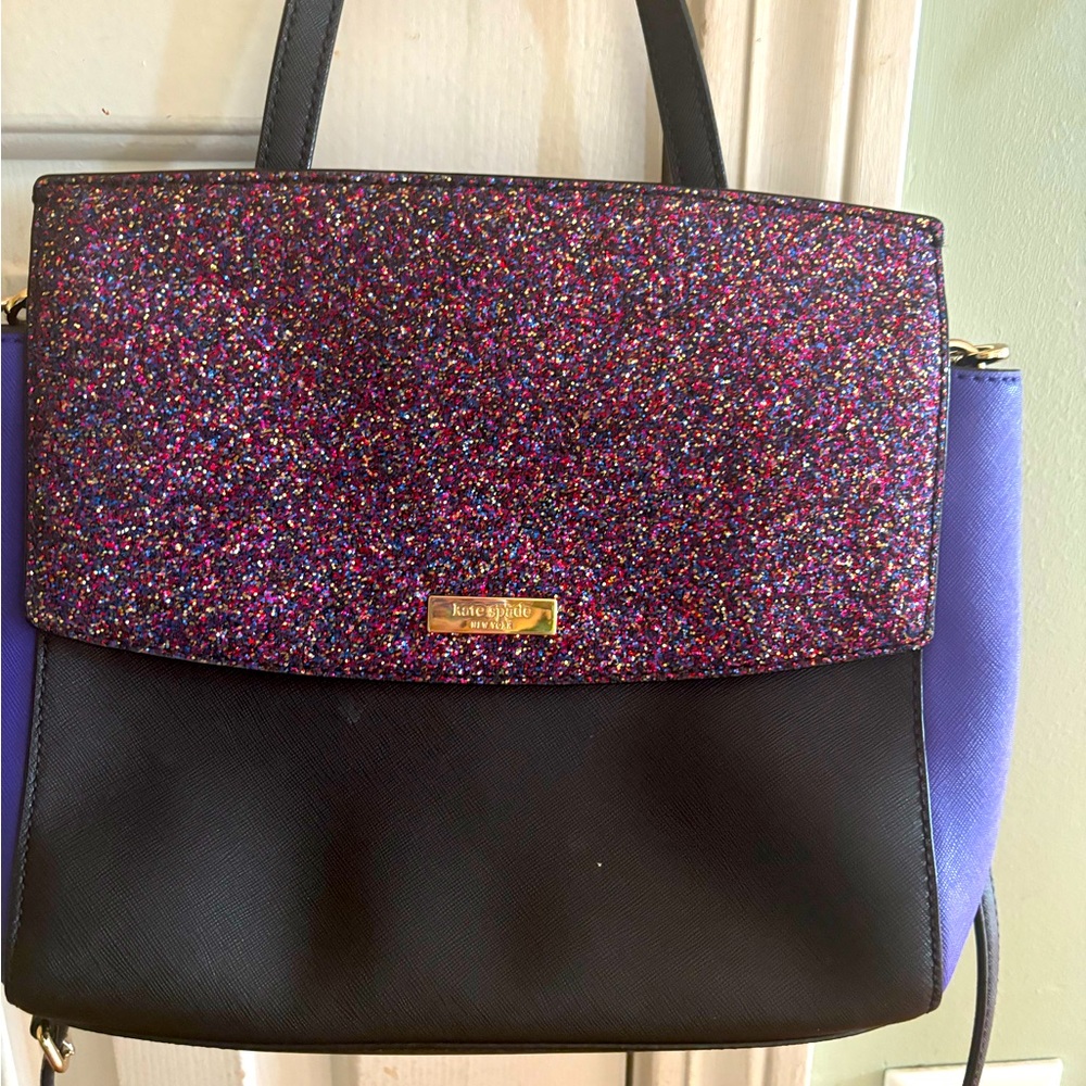 Kate spade RARE!!!!  large carsen laurel way Glitter crossbody bag!